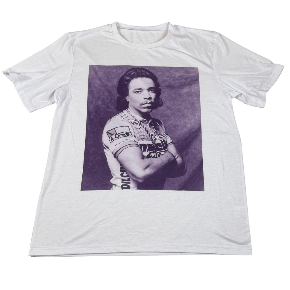 Vintage Ice-T Graphic T Shirt White Short Sleeve Mens Size L - Large